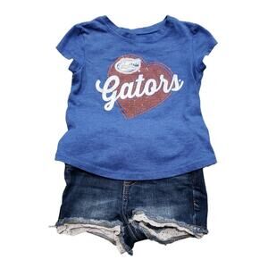 National Collegian Cat & Jack Florida Gators Short Sleeved Shirt Short Set